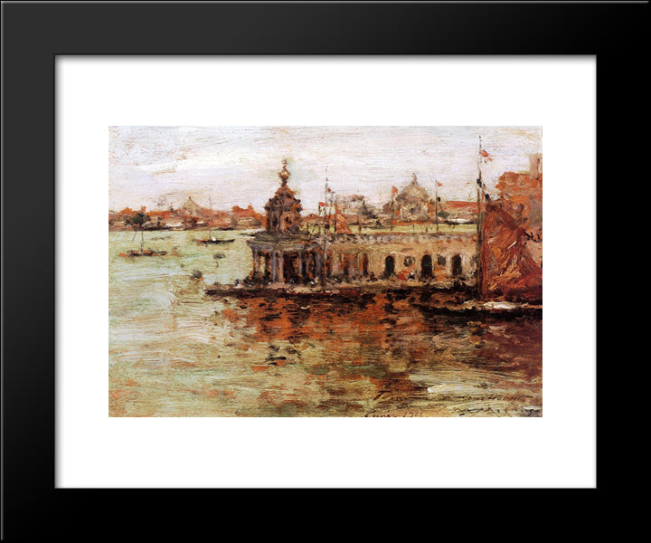 Venice - View Of The Navy Arsenal 20x24 Black Modern Wood Framed Art Print Poster by Chase, William Merritt