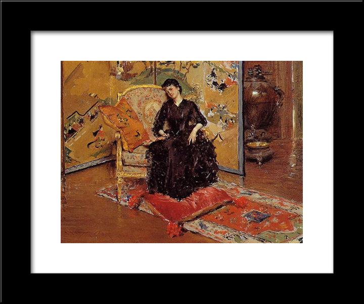 Weary, Aka Who Rang 20x24 Black Modern Wood Framed Art Print Poster by Chase, William Merritt