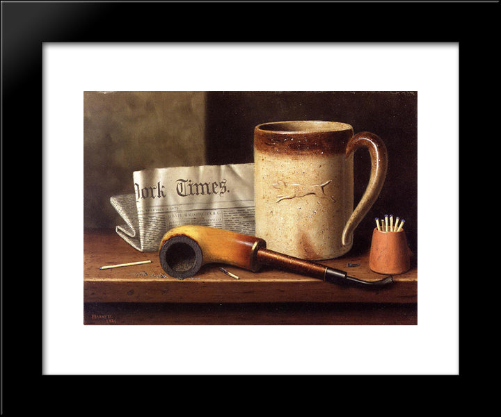 His Mug And His Pipe 20x24 Black Modern Wood Framed Art Print Poster by Harnett, William Michael