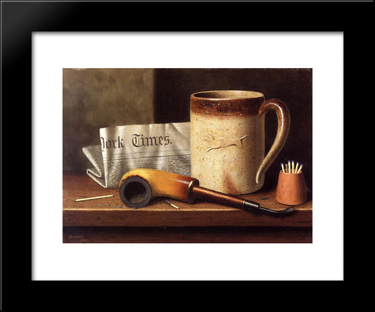 His Mug And His Pipe 20x24 Black Modern Wood Framed Art Print Poster by Harnett, William Michael