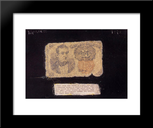 Still Life Ten-Cent Bill 20x24 Black Modern Wood Framed Art Print Poster by Harnett, William Michael