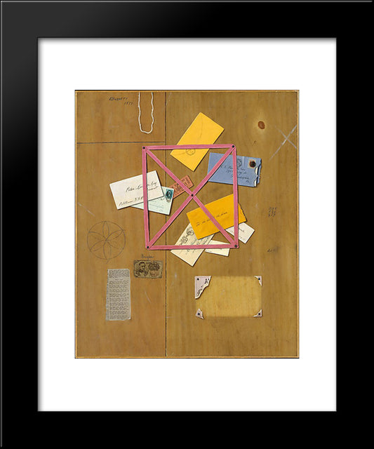 The Artist'S Letter Rack 20x24 Black Modern Wood Framed Art Print Poster by Harnett, William Michael