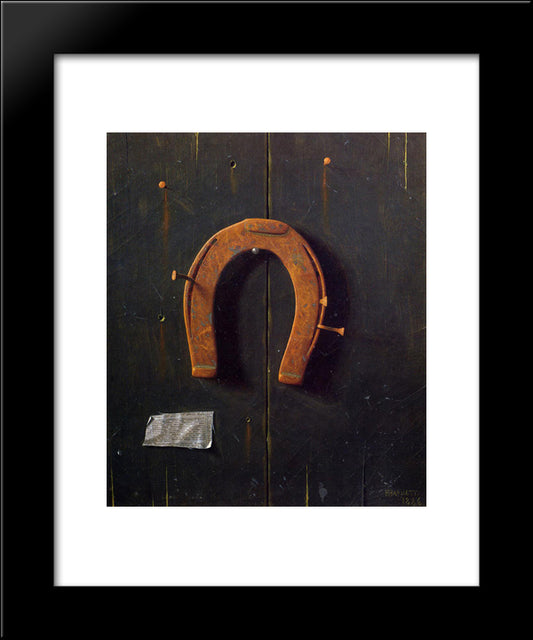 The Golden Horseshoe 20x24 Black Modern Wood Framed Art Print Poster by Harnett, William Michael