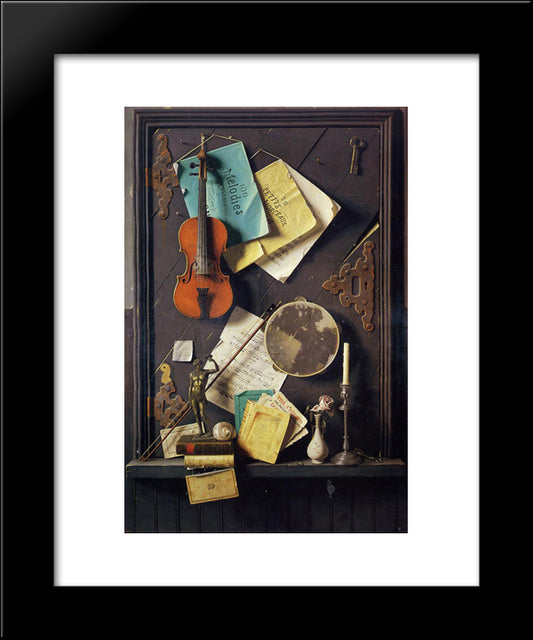 The Old Cupboard Door 20x24 Black Modern Wood Framed Art Print Poster by Harnett, William Michael
