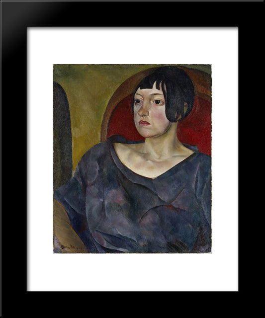 Portrait Of A Woman 20x24 Black Modern Wood Framed Art Print Poster by Grigoriev, Boris