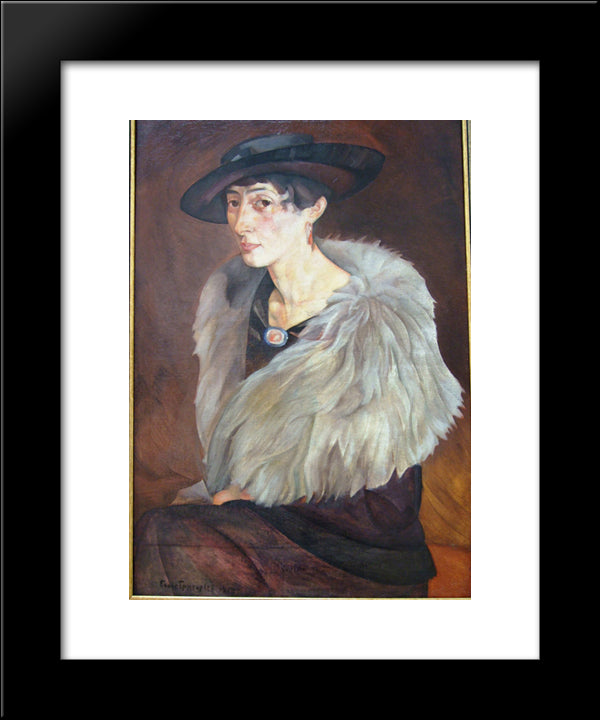 Portrait Of Anna Grilikhes 20x24 Black Modern Wood Framed Art Print Poster by Grigoriev, Boris