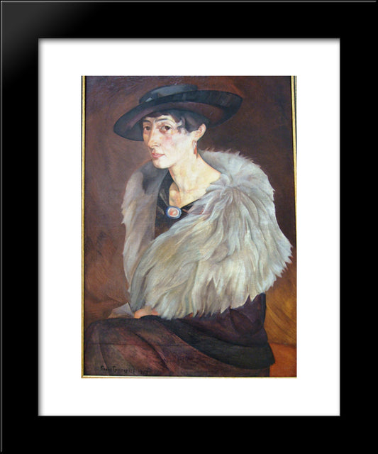 Portrait Of Anna Grilikhes 20x24 Black Modern Wood Framed Art Print Poster by Grigoriev, Boris