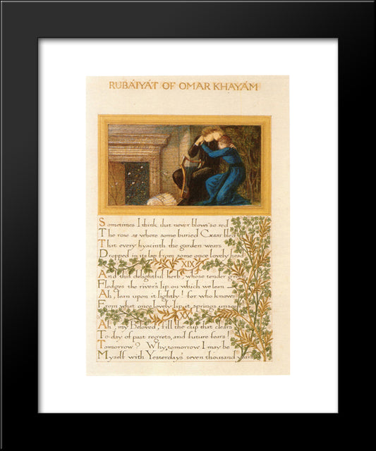 The Rubaiyat Of Omar Khayyam, Text And Decoration By Morris With Illustrations By Burne-Jones 20x24 Black Modern Wood Framed Art Print Poster by Morris, William