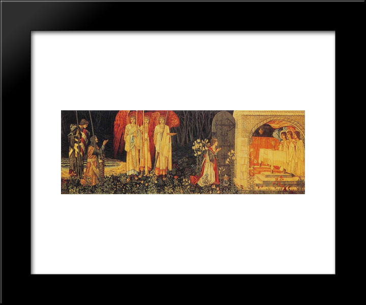 The Vision Of The Holy Grail Tapestry 20x24 Black Modern Wood Framed Art Print Poster by Morris, William