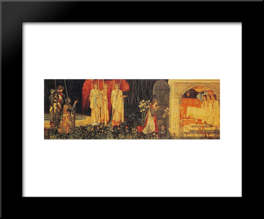 The Vision Of The Holy Grail Tapestry 20x24 Black Modern Wood Framed Art Print Poster by Morris, William