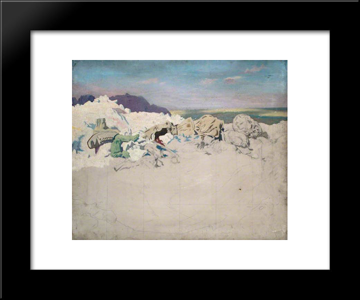 Beaumont Hamel 1920 20x24 Black Modern Wood Framed Art Print Poster by Orpen, William