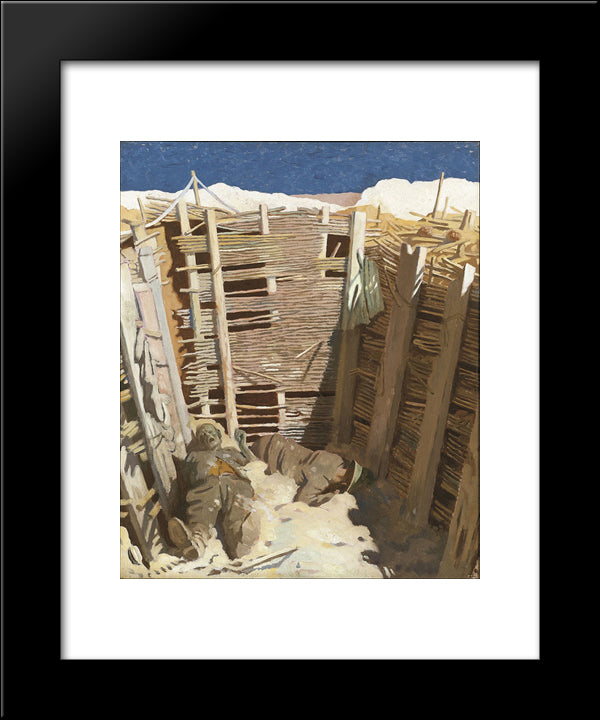 Dead Germans In A Trench 1918 20x24 Black Modern Wood Framed Art Print Poster by Orpen, William