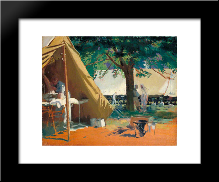 German Sick- Captured At Messines, In A Canadian Hospital 1917 20x24 Black Modern Wood Framed Art Print Poster by Orpen, William