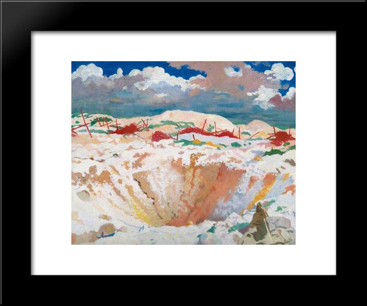 German Wire, Thiepval 1917 20x24 Black Modern Wood Framed Art Print Poster by Orpen, William