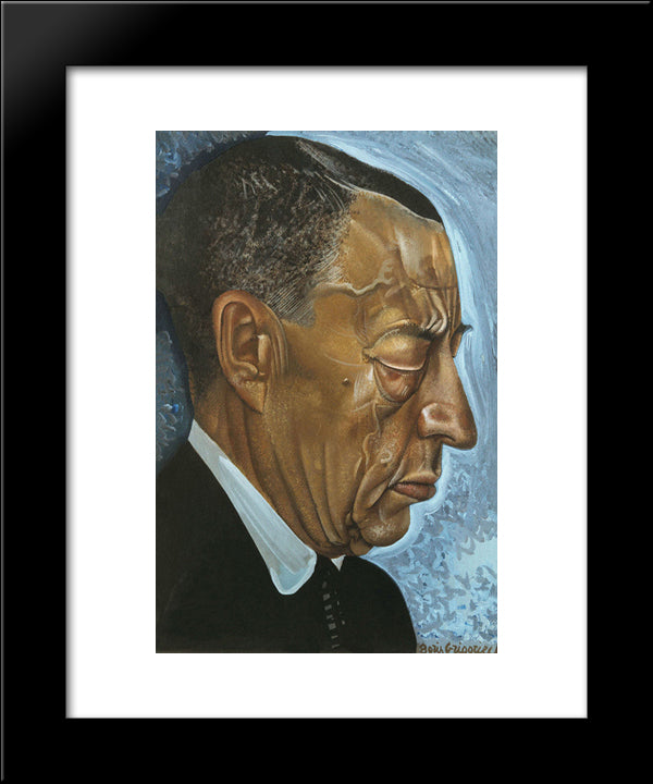 Portrait Of Sergei Rachmaninoff 20x24 Black Modern Wood Framed Art Print Poster by Grigoriev, Boris