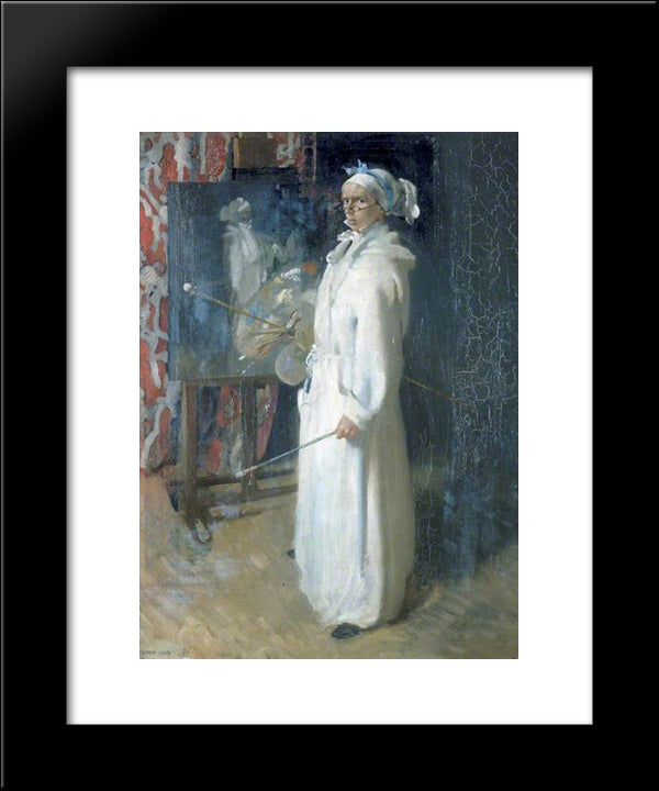 Portrait Of The Artist 1908 20x24 Black Modern Wood Framed Art Print Poster by Orpen, William