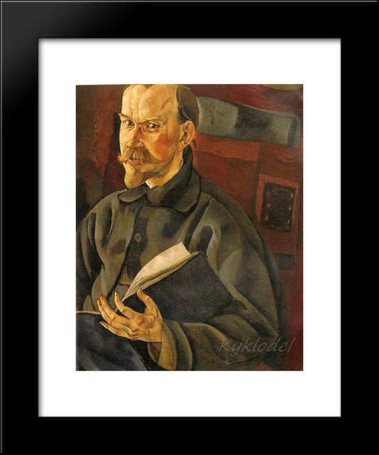 Portrait Of The Artist B.M. Kustodiev 20x24 Black Modern Wood Framed Art Print Poster by Grigoriev, Boris