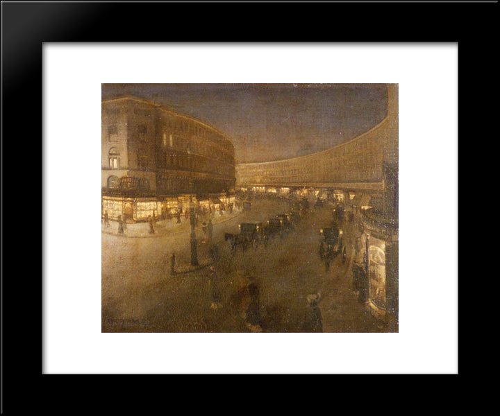 Regent Street 1910 20x24 Black Modern Wood Framed Art Print Poster by Orpen, William