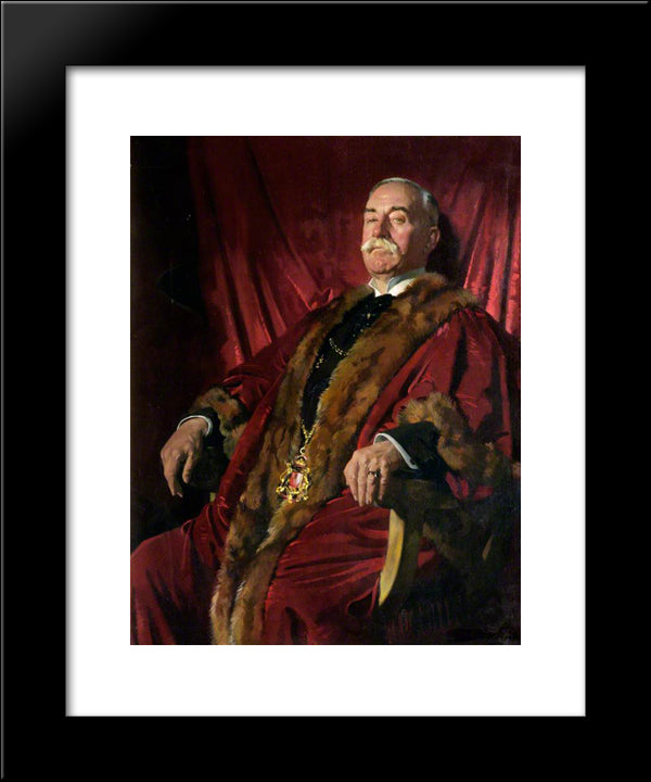 Sir William Meff, Lord Provost Of Aberdeen 1925 20x24 Black Modern Wood Framed Art Print Poster by Orpen, William