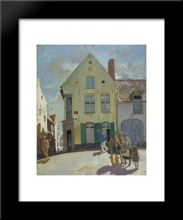 Soldiers And Peasants, Cassel 1917 20x24 Black Modern Wood Framed Art Print Poster by Orpen, William