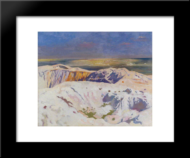 The Big Crater 1917 20x24 Black Modern Wood Framed Art Print Poster by Orpen, William