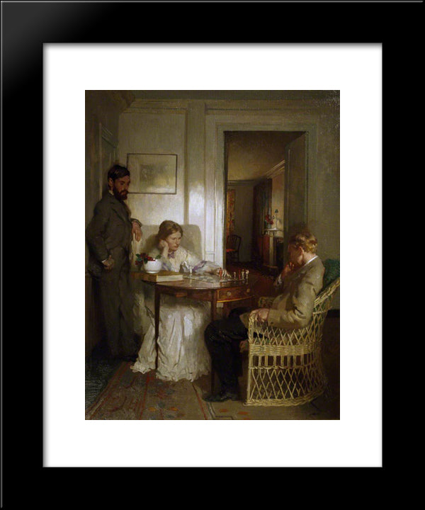The Chess Players 1902 20x24 Black Modern Wood Framed Art Print Poster by Orpen, William