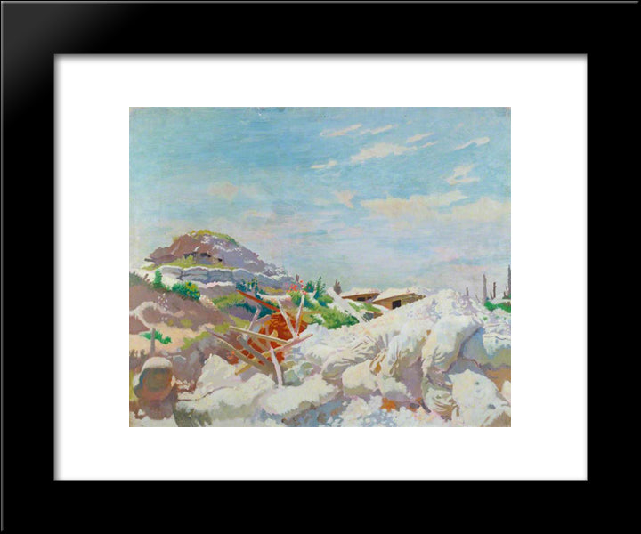 The Gunners' Shelter, Thiepval 1917 20x24 Black Modern Wood Framed Art Print Poster by Orpen, William