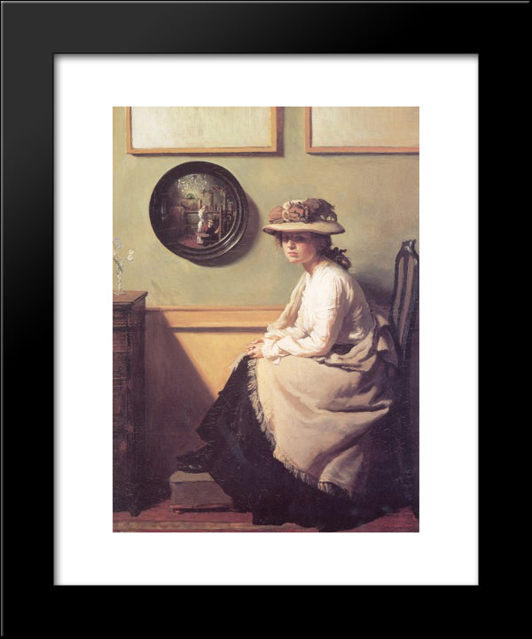 The Mirror 1900 20x24 Black Modern Wood Framed Art Print Poster by Orpen, William