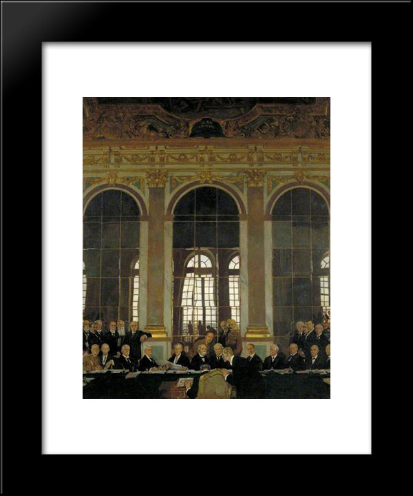 The Signing Of Peace In The Hall Of Mirrors, Versailles, 28 June 1919 20x24 Black Modern Wood Framed Art Print Poster by Orpen, William