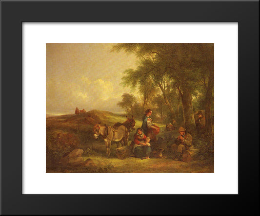 Afternoon Rest 20x24 Black Modern Wood Framed Art Print Poster by Shayer, William