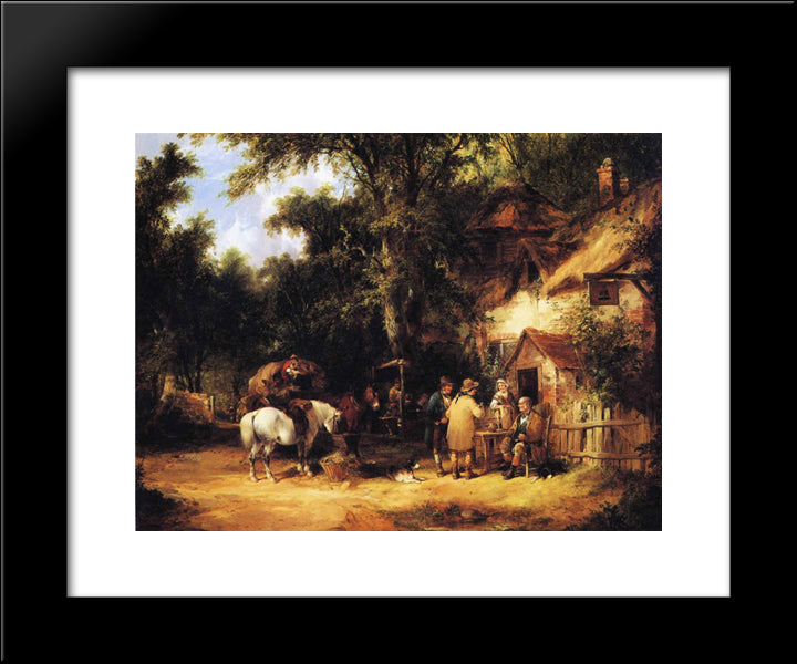 At The Bell Inn, Cadnam, New Forest 20x24 Black Modern Wood Framed Art Print Poster by Shayer, William