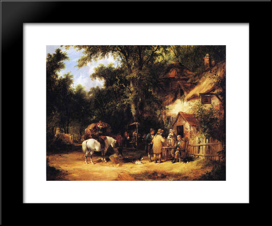 At The Bell Inn, Cadnam, New Forest 20x24 Black Modern Wood Framed Art Print Poster by Shayer, William
