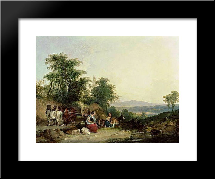 Country Life 20x24 Black Modern Wood Framed Art Print Poster by Shayer, William