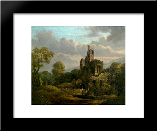 Landscape With A Ruined Castle 20x24 Black Modern Wood Framed Art Print Poster by Shayer, William