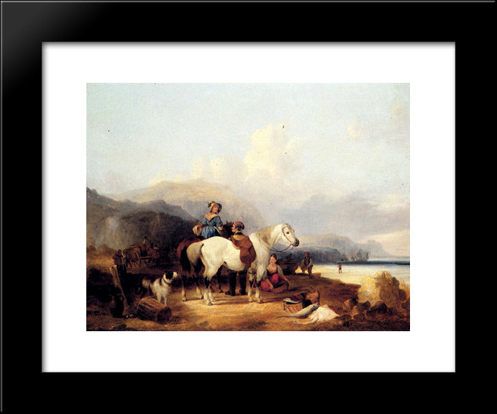 Looking Out To Sea 20x24 Black Modern Wood Framed Art Print Poster by Shayer, William