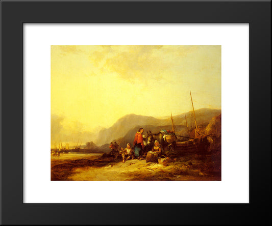 On The Hampshire Coast 20x24 Black Modern Wood Framed Art Print Poster by Shayer, William