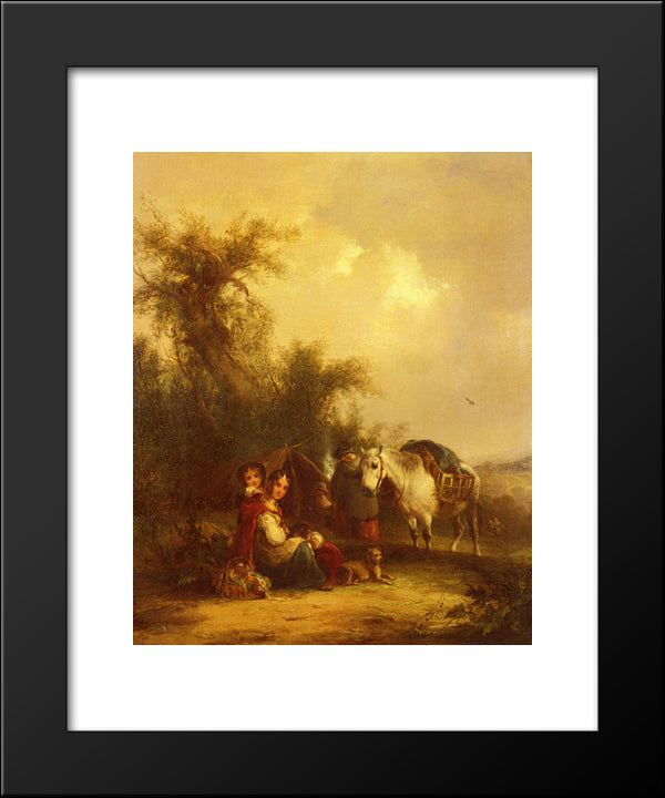 Resting Along The Trail 20x24 Black Modern Wood Framed Art Print Poster by Shayer, William