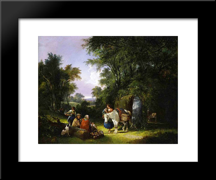 The Midday Rest 20x24 Black Modern Wood Framed Art Print Poster by Shayer, William