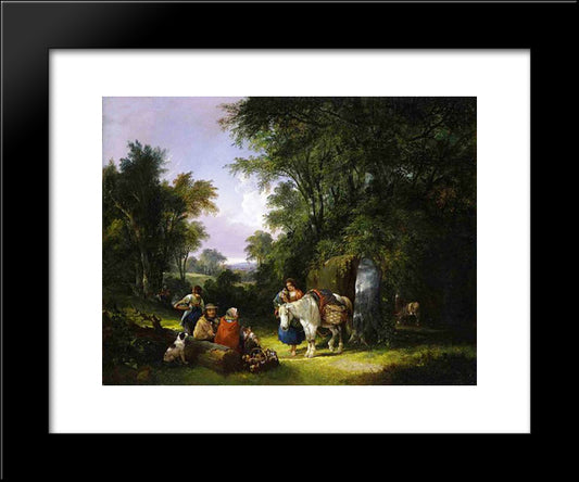 The Midday Rest 20x24 Black Modern Wood Framed Art Print Poster by Shayer, William