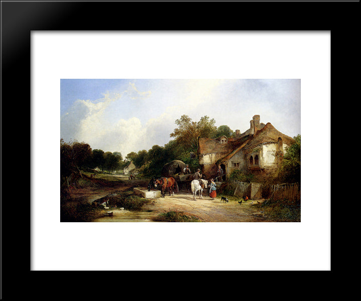 The Road Side Inn, Somerset 20x24 Black Modern Wood Framed Art Print Poster by Shayer, William