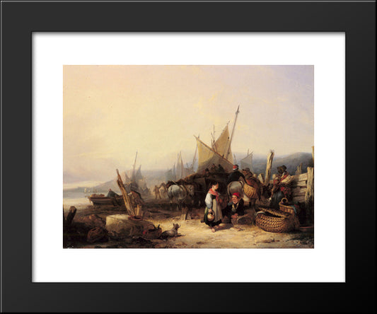 The Start Of The Day 20x24 Black Modern Wood Framed Art Print Poster by Shayer, William