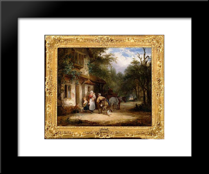 The Traveller'S Rest 20x24 Black Modern Wood Framed Art Print Poster by Shayer, William