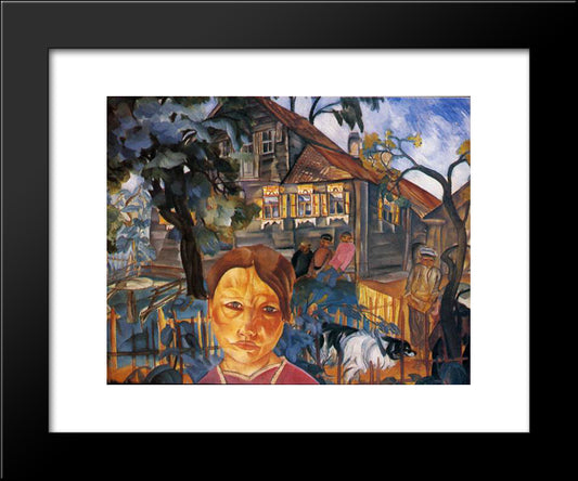 Village 20x24 Black Modern Wood Framed Art Print Poster by Grigoriev, Boris