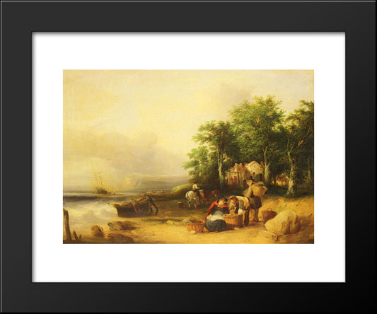 View On The Isle Of Wight 20x24 Black Modern Wood Framed Art Print Poster by Shayer, William