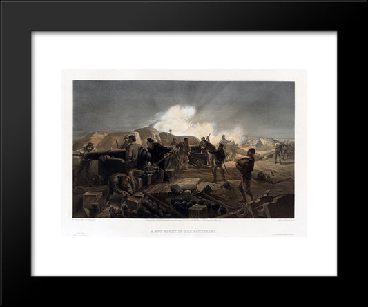 A Hot Night In The Batteries 20x24 Black Modern Wood Framed Art Print Poster by Simpson, William