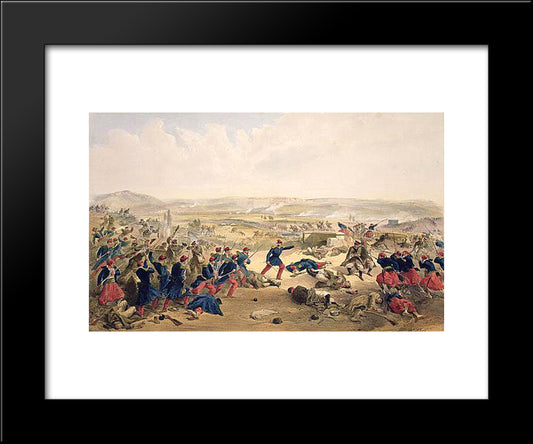 Battle Of The Tchernaya, August 16Th 1855 20x24 Black Modern Wood Framed Art Print Poster by Simpson, William