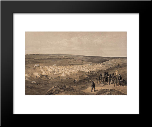 Camp Of The Naval Brigade, Before Sebastopol 20x24 Black Modern Wood Framed Art Print Poster by Simpson, William