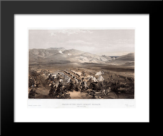 Charge Of The Heavy Cavalry Brigade, 25Th Octomber 1854 20x24 Black Modern Wood Framed Art Print Poster by Simpson, William
