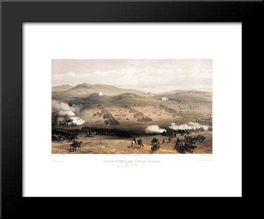 Charge Of The Light Cavalry Brigade, 25Th Oct. 1854, Under Major General The Earl Of Cardigan 20x24 Black Modern Wood Framed Art Print Poster by Simpson, William