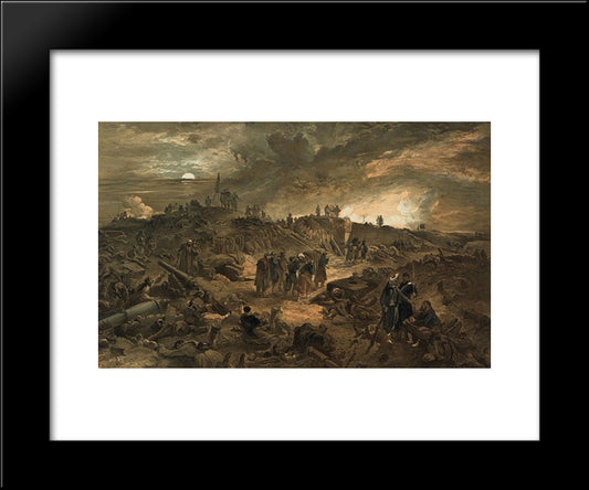 Interior Of The Malakoff With The Remains Of The Round Tower 20x24 Black Modern Wood Framed Art Print Poster by Simpson, William